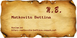 Matkovits Bettina névjegykártya