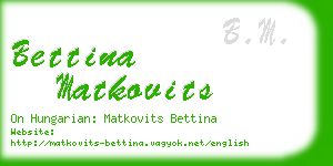 bettina matkovits business card